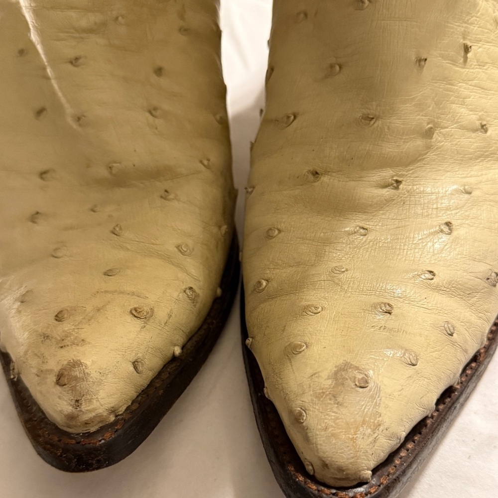 Vintage Yield Ostrich Cowboy Boots Men’s 8 EE USA Made Western - Picture 3 of 16